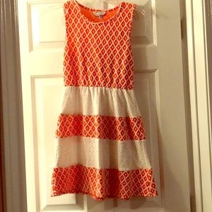 Orange and white dress